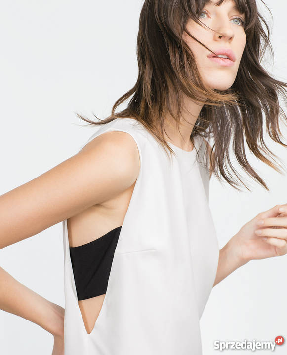 NOWA z metką ZARA Sukienka biała z czarnymi Warszawa sprzedam