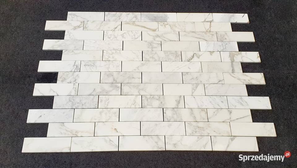 Mozaika Bianco Calacatta matowa Bricks Cegiełka Bielawa