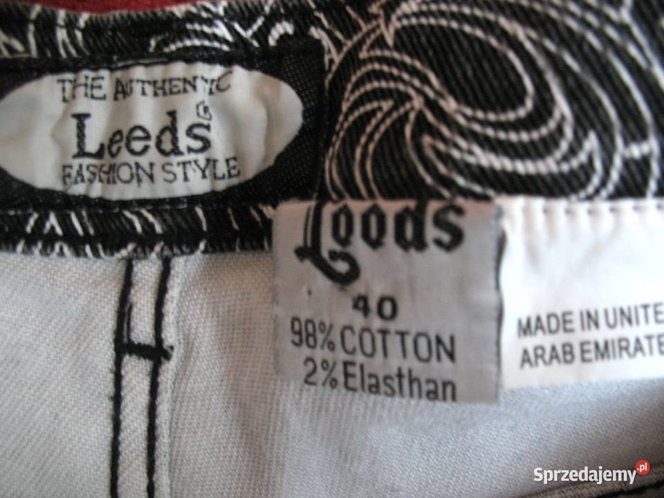 Szorty spodenki we wzory 40 M biodra 96 Leeds biały Spodnie mazowieckie Siedlce