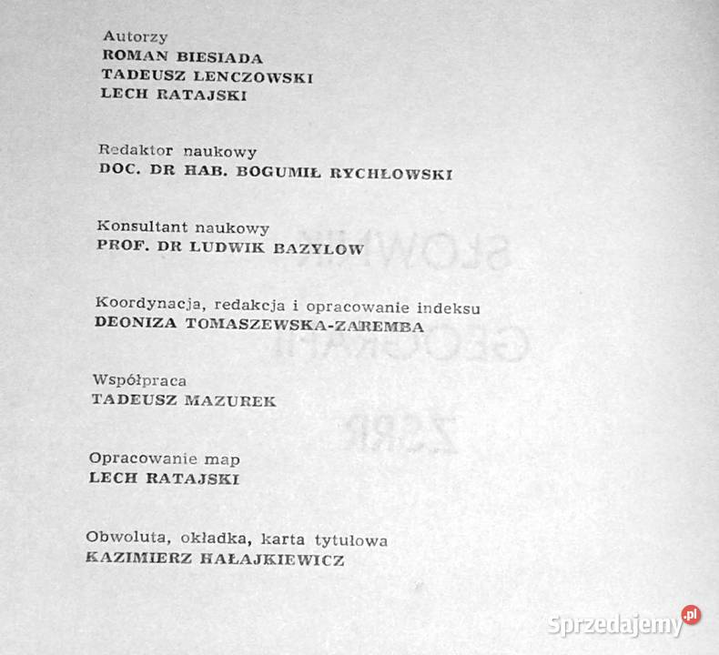 Słownik geografii ZSRR Roman Biesiada T
