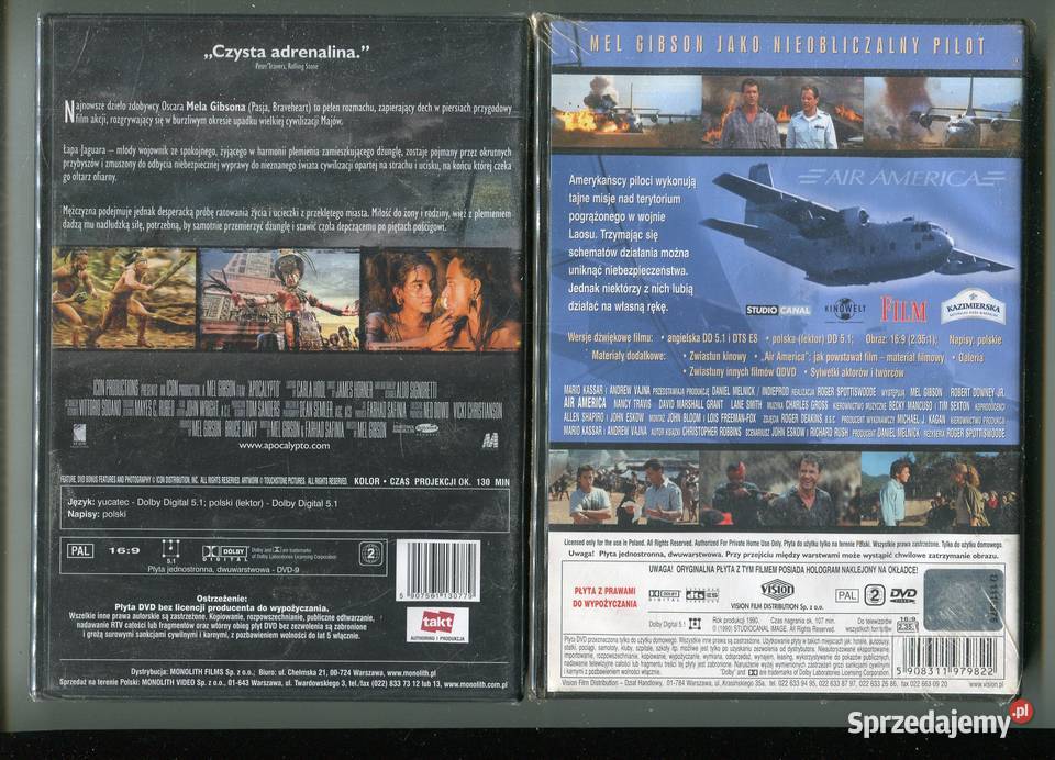 Apocalypto Air America 2 filmy DVD Szczecin