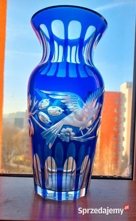 Piękny duży wazon kryształowy PRL Porcelana i szkło Antyki, Sztuka, Kolekcje Wrocław