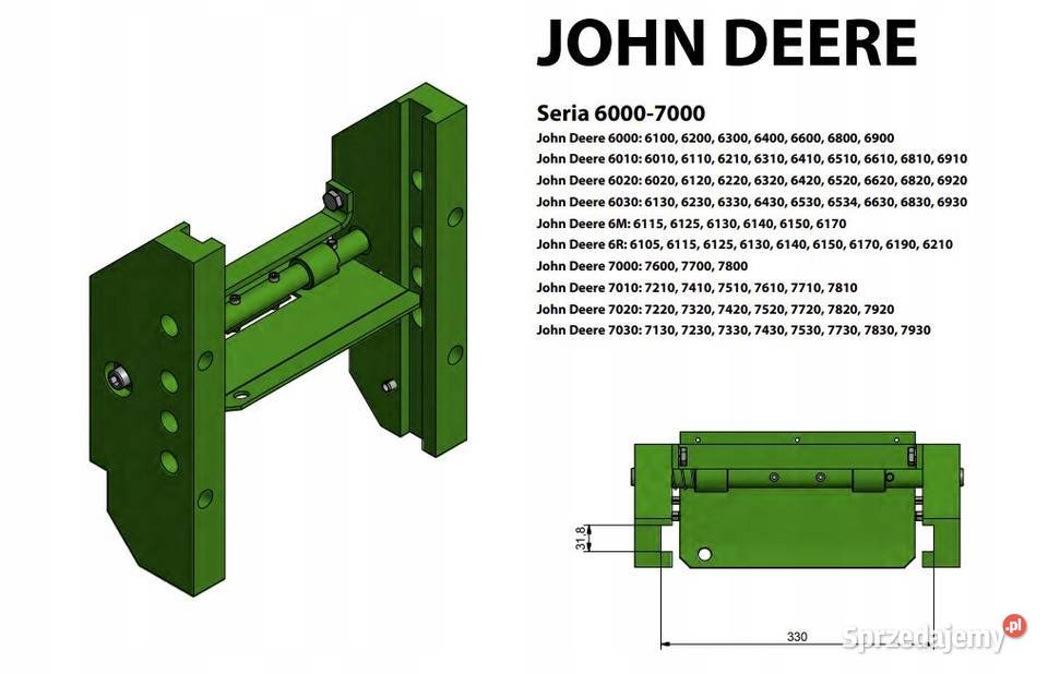 Rama zaczepowa krótka szyna John Deere seria 6 i Kamionna sprzedam