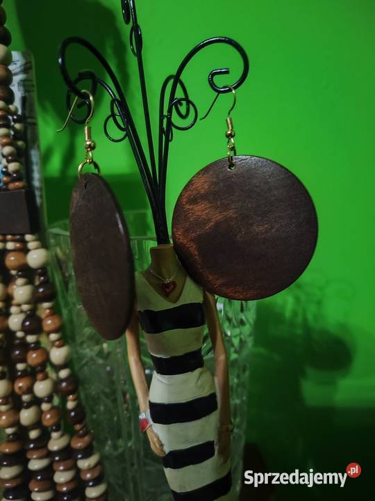 3częściowy zestaw drewnianej biżuterii w stylu Biżuteria Warszawa