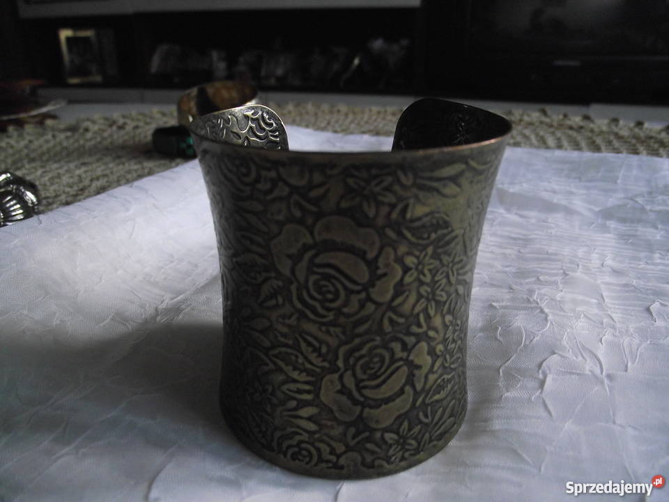 MIEDZIANA BRANSOLETA POWLEKANA STARYM ZŁOTEM Piła