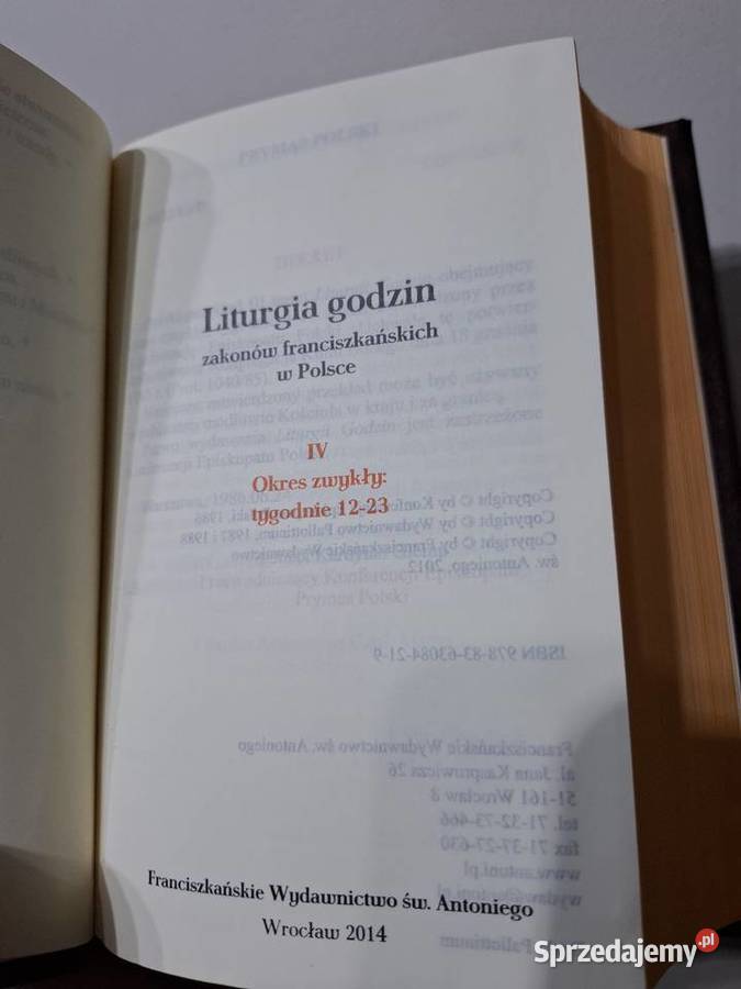 Liturgia godzin zakonów franciszkańskich Kraków