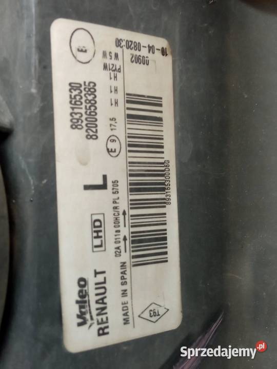 LAMPA PRZÓD LEWA EU LIFT 8200658385 Renault