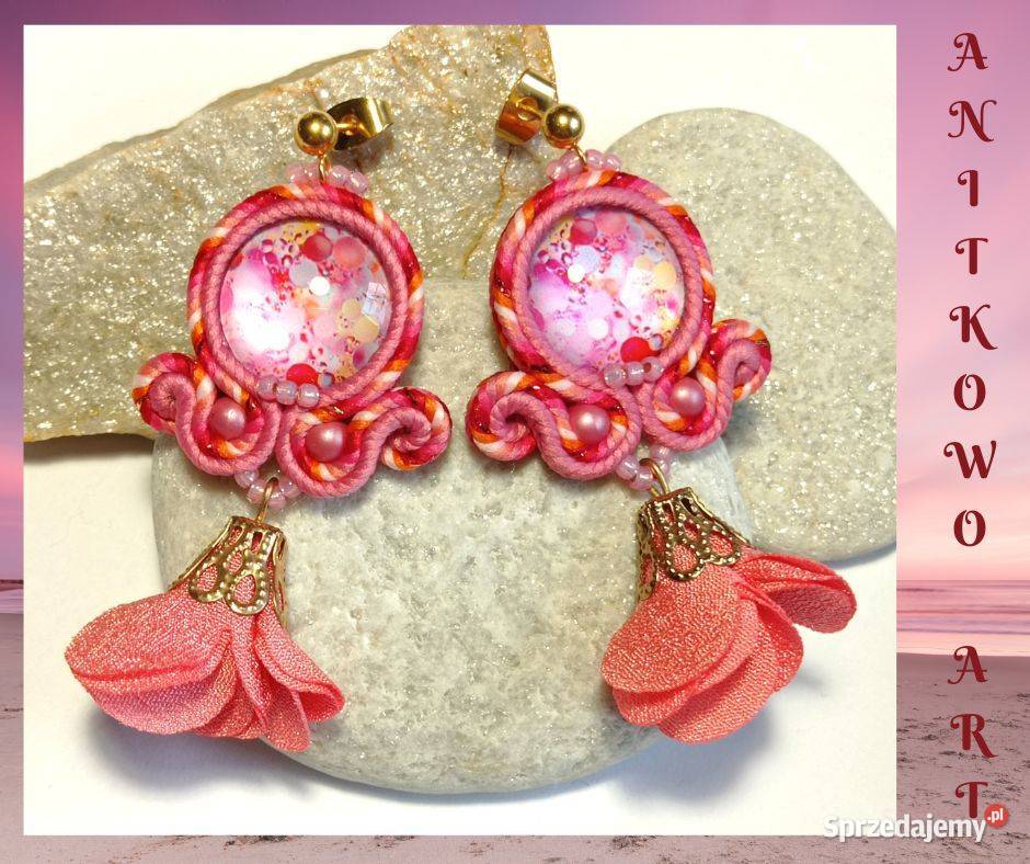 KOLCZYKI RÓŻOWE DZIEWCZYNKI SUTASZ warmińsko-mazurskie