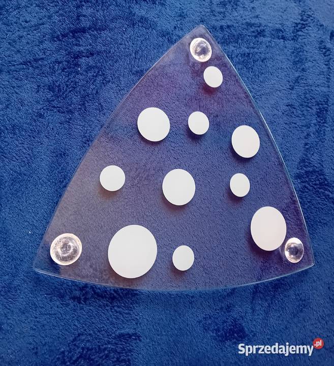 Trójkątna szklana patera do serów Vintage Koźminek