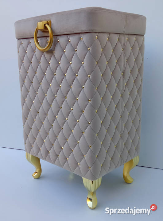 Kufer kosz na pranie bieliźniak Glamour beżowy Poznań sprzedam