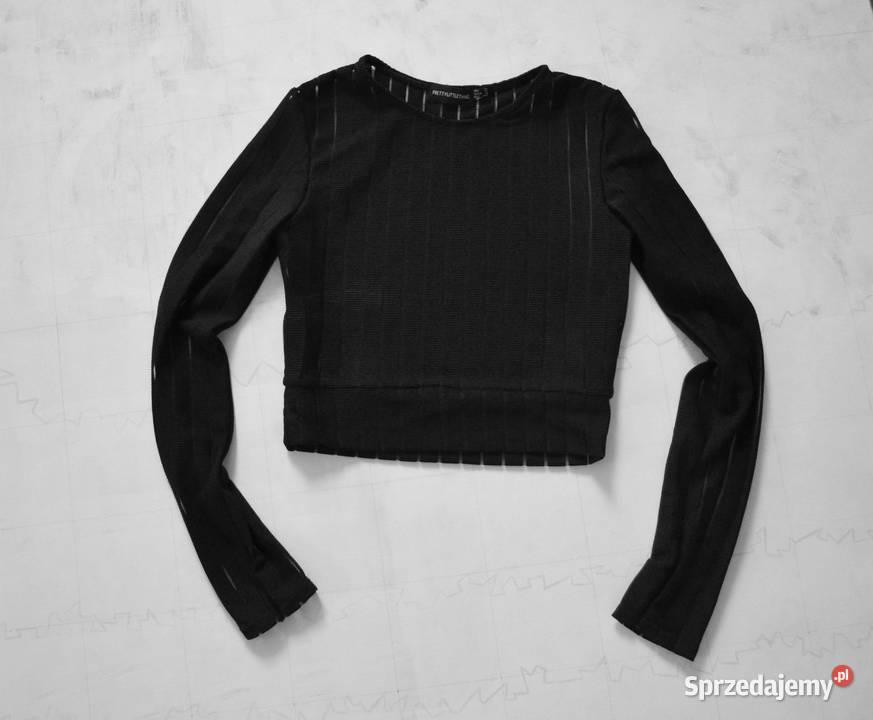 czarna bluzka crop top S pretttylittlething Bez wzoru Warszawa