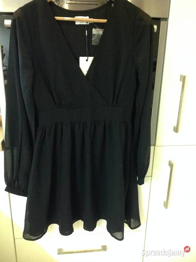 Czarna Mini Sukienka Damska NAKD 36 Nowa Z wysokim stanem Nowa Sól
