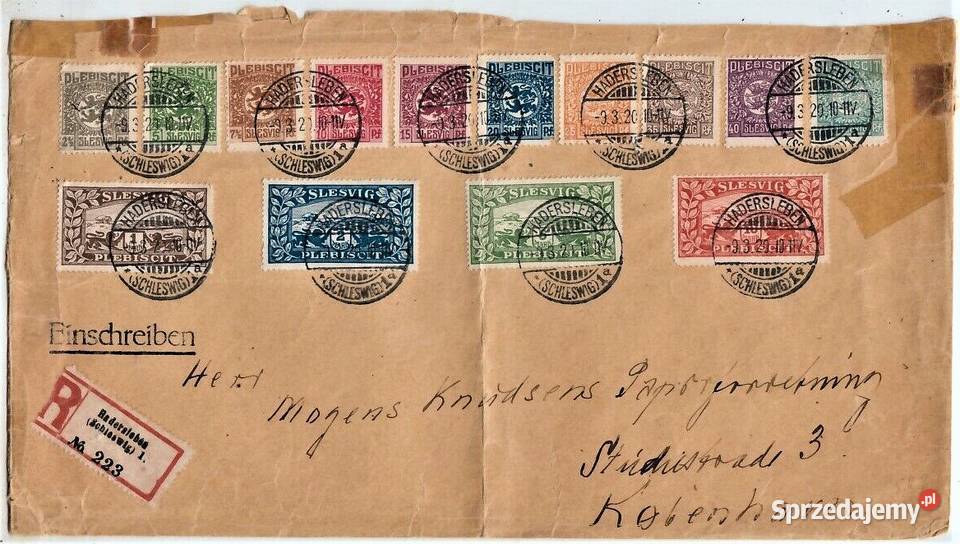 PLEBISCYT SCHLESWIG 1920 rzadka koperta polecona