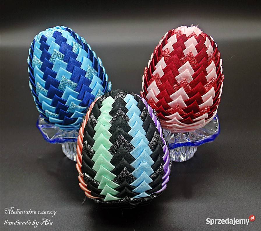 Jajka ze wstążki pisanki ozdoba Wielkanoc Kutno sprzedam