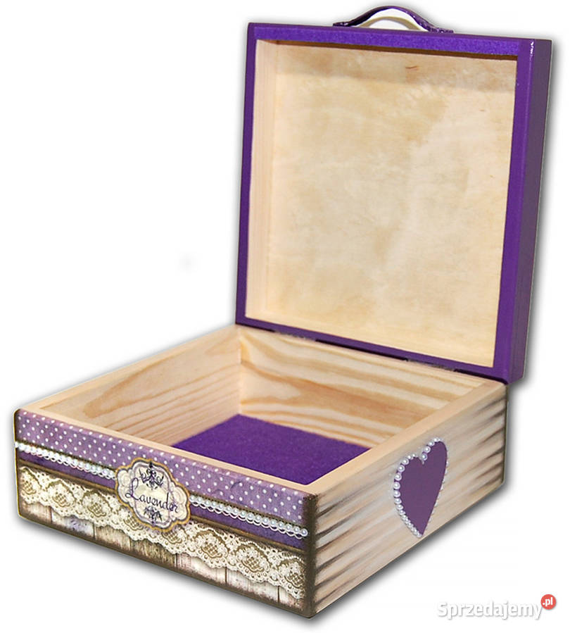 SZKATUŁKA pudełko drewniane LAWENDA shabby chic Bydgoszcz