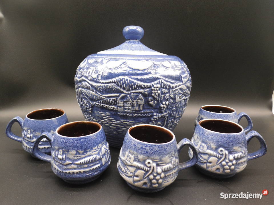 Zabytkowy niemiecki zestaw do ponczu grzańca wielkopolskie Raszków