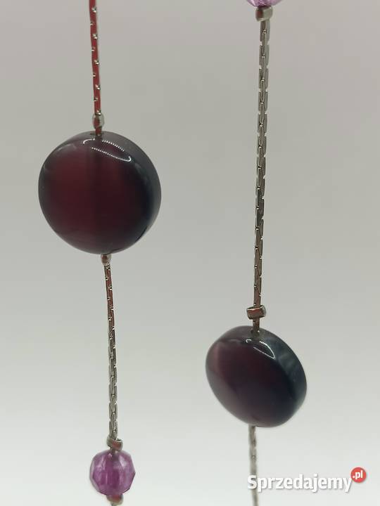 Naszyjnik korale w kolorach fioletowo wrzosowym Zamość