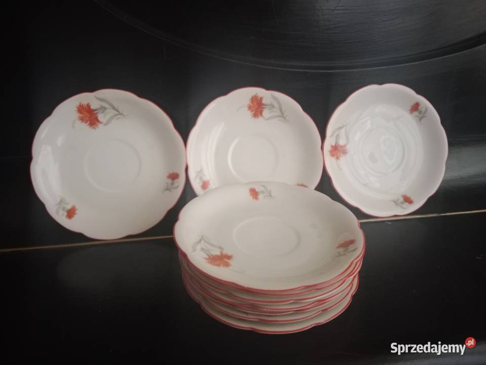 Zestaw 10 Talerzyków Giesche Śląska Porcelana Ruda Śląska