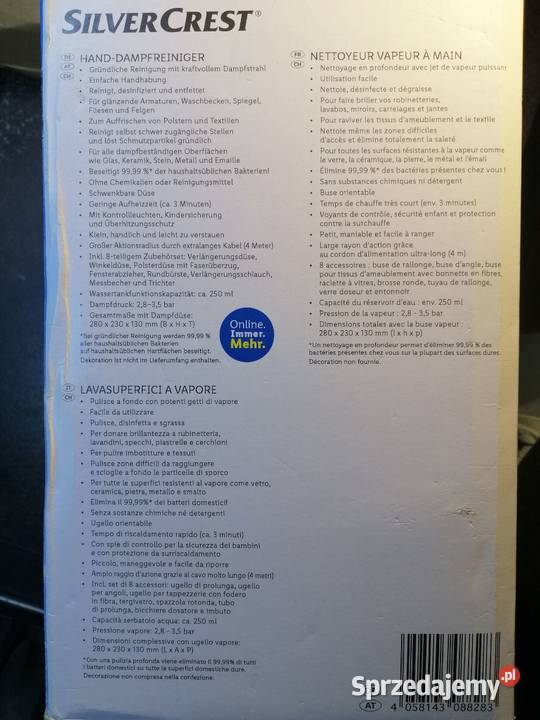 Myjka parowa SilverCrest D1 SDR 1050 wielkopolskie Nowy Tomyśl