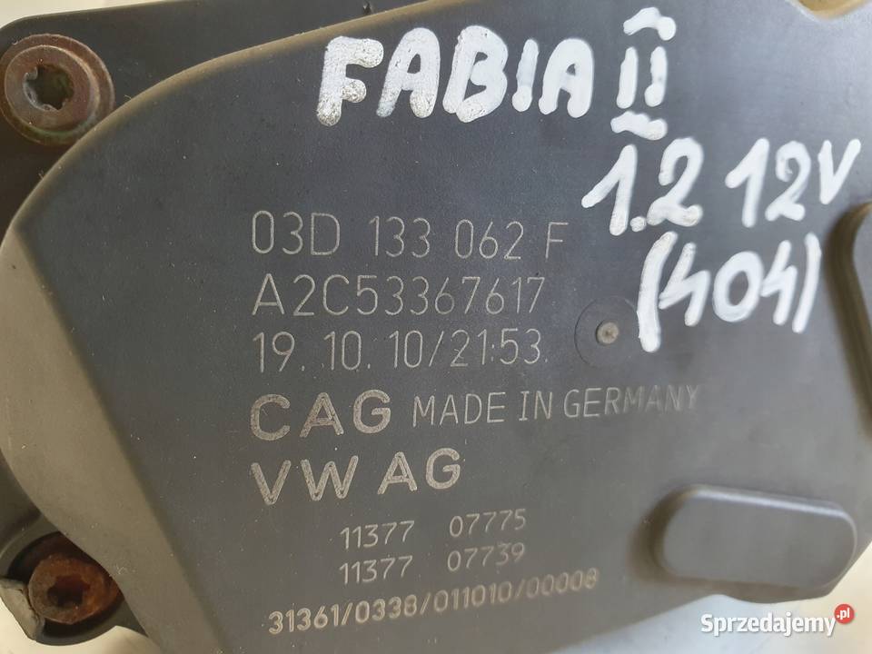 Skoda Fabia II 12 12V PRZEPUSTNICA 03D133062F Janów