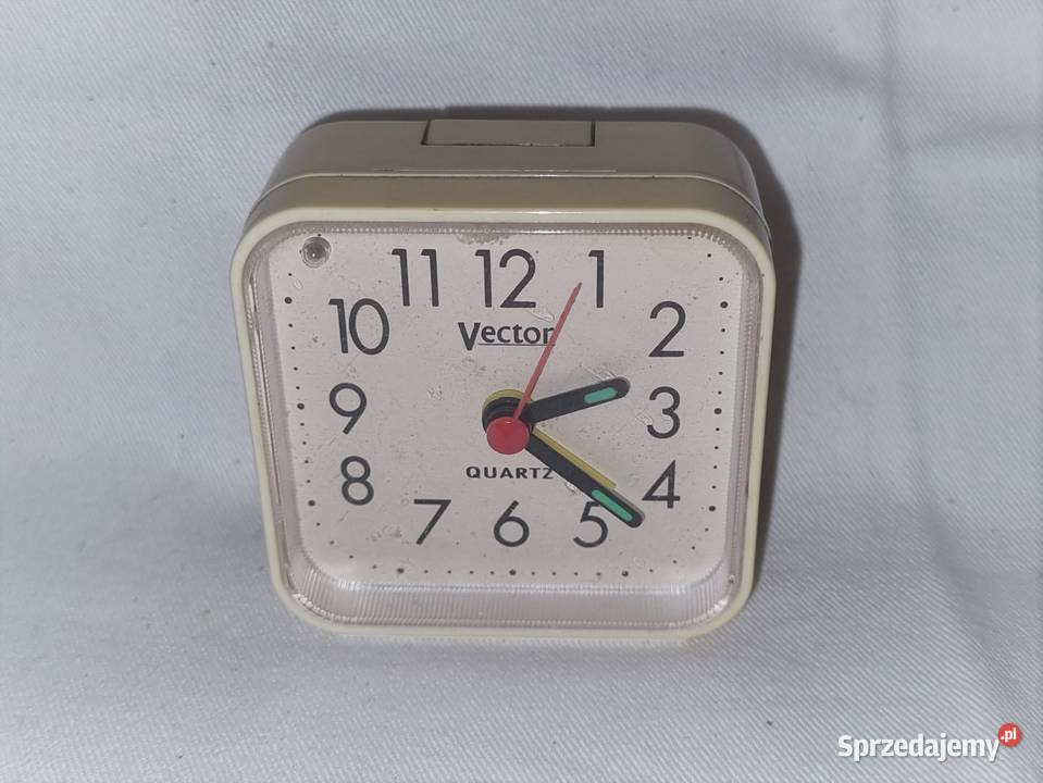 Zegar budzik Vector Quartz PRL biały Zegary Warszawa