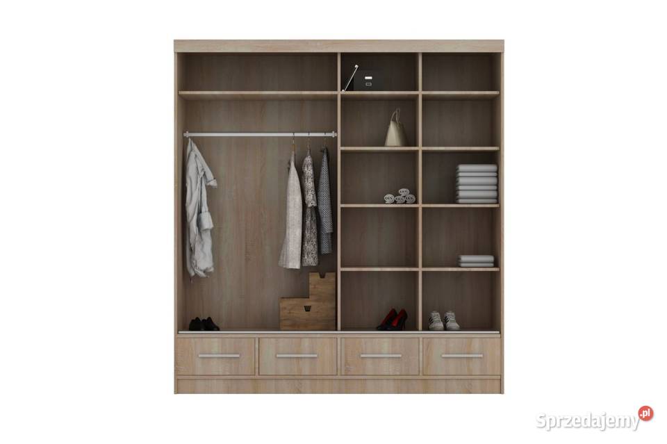 MARGO 250 SZAFA GARDEROBA z lustrem i szufladami Wrocław