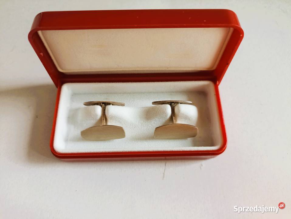 Spinki mankietowe męskie srebrne vintage Dodatki Bełchatów