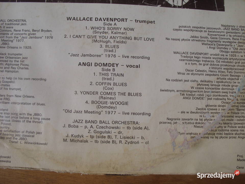 Jazz LP Wallace DavenportAngi Domdey MUZA Płyty i kasety Wołów
