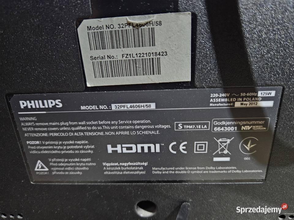 Telewizor Philips 32 32PFL4606H58 LCD full HD Gdynia