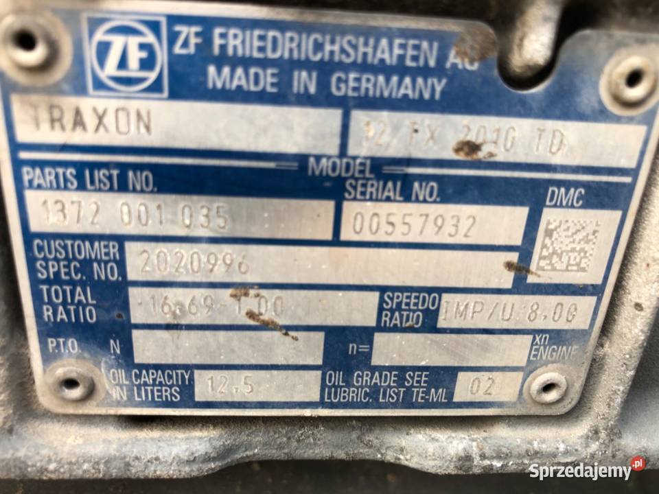 SKRZYNIA BIEGÓW DAF CF 12TX2010TD 108 370 Skrzyni biegów