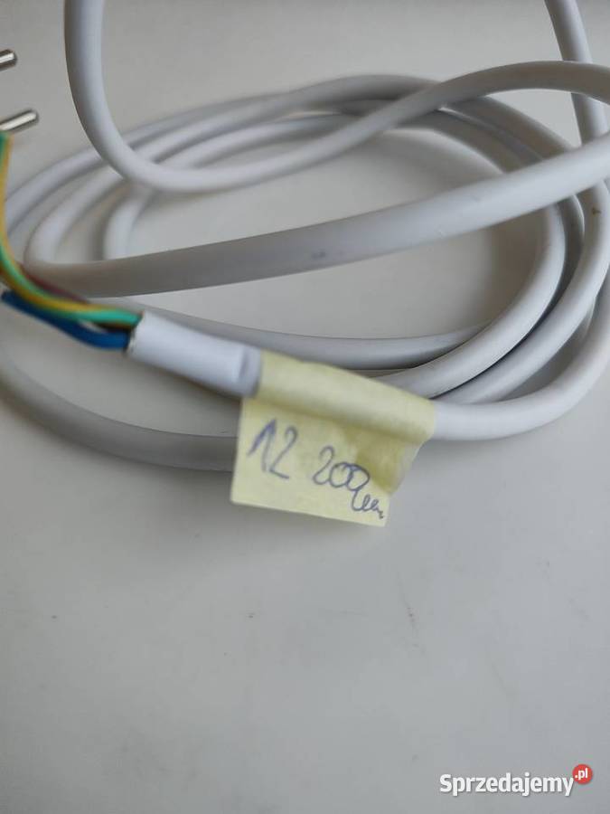 Kabel przewód zasilający biały 3 PIN 2 m Kable i przewody