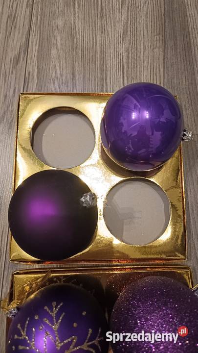 Zestaw duże fioletowe bombki łańcuch 6 bombek 2 Opole