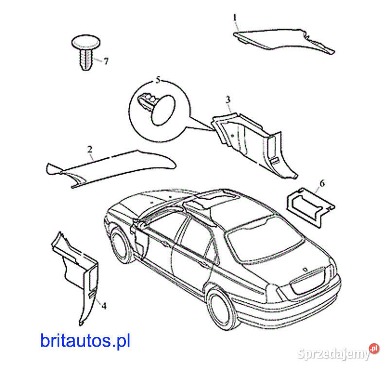 ROVER 75 MG ZT OSŁONA OSŁONKA SŁUPKA DÓŁ BEŻ Wyposażenie wnętrza Poznań