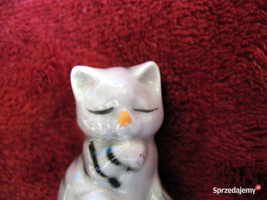 Kot szary mały kotek porcelana 4 x 3 x 25 Siedlce sprzedam