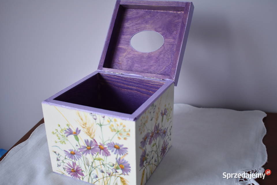 Pudełko na chusteczki decoupage wielokolorowy Warszawa sprzedam