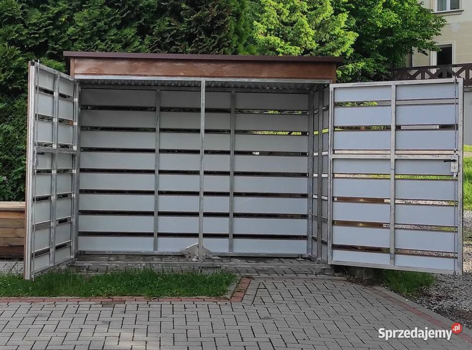 Grafitowy Blaszak Garaż  Wiata Ogrodowa Garaże