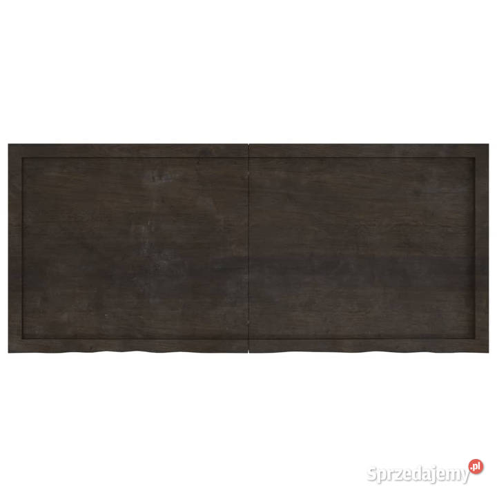 Blat stołu ciemnobrązowy 140x60x24 lite drewno