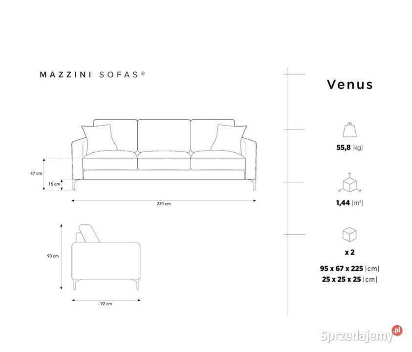 Kanapa sofa szara velvet aksamit nowa Piaseczno