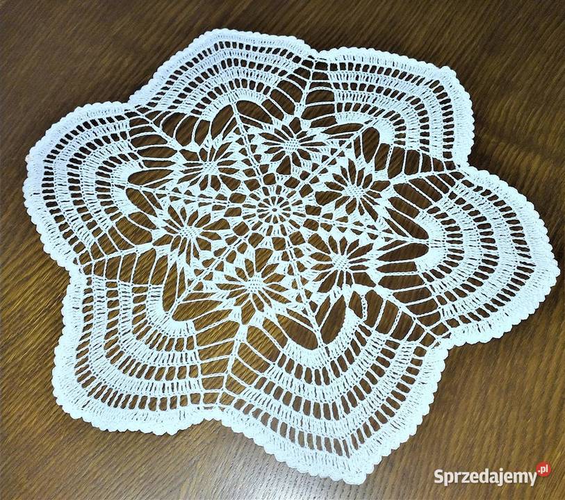 Serwetka Wielkanocna na szydełku bawełna biała Poznań