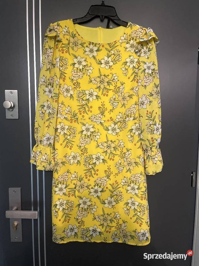 Vero moda sukienka modny wzór kwiaty floral hit zielony Choszczno