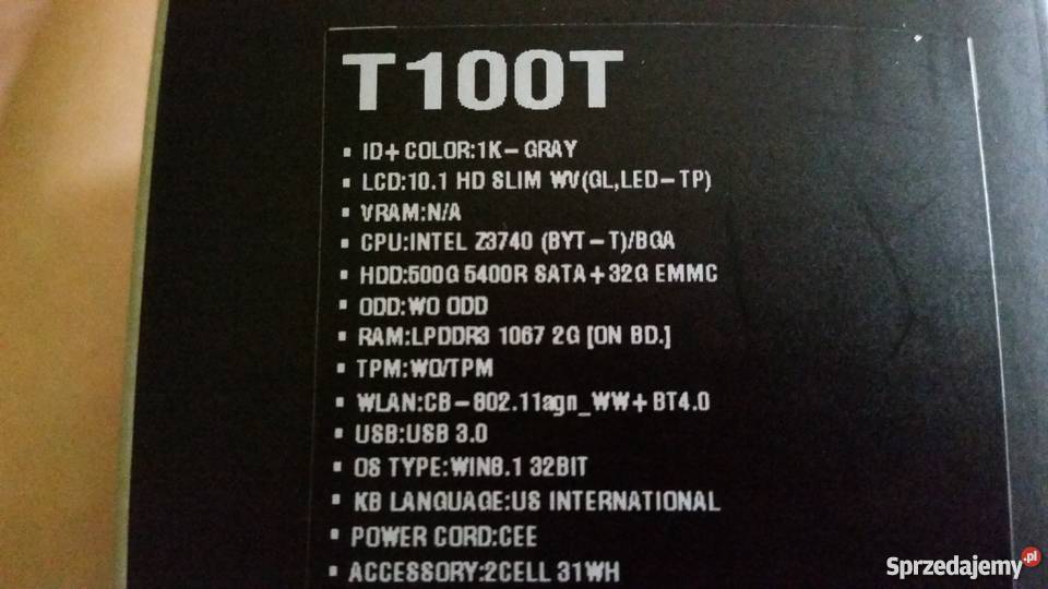 Asus Transformer Book T100 T Windows 8 lubuskie Szprotawa