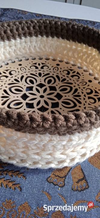 OKRĄGŁA PATERKA KOSZYCZEK autorskie rękodzieło wielkopolskie Piła