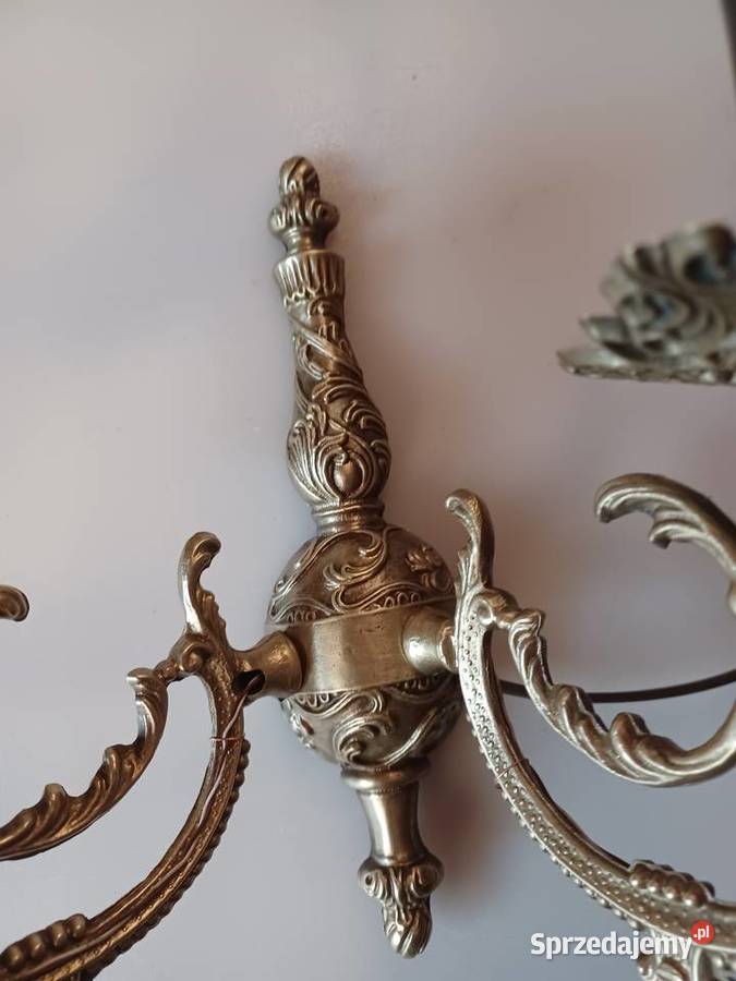 Piękny masywny mosiężny kinkiet Poznań