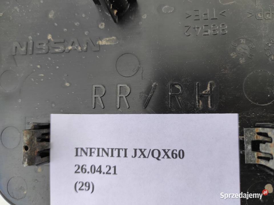 OSŁONA ZAŚLEPKA SZYNY FOTELA PRAW INFINITI QX60 wielkopolskie Nowy Tomyśl sprzedam