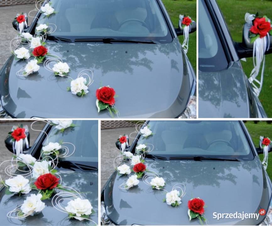Dekoracja ślubna na samochód do ślubu