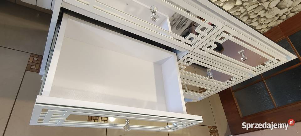 Duża komoda lustrzana Glamour biała 6 szuflad sprzedam