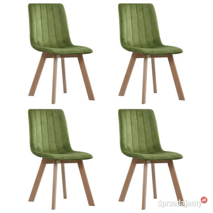 vidaXL Krzesła stołowe, 4 szt., zielone, aksamit (248205)