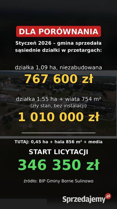 Hala 856 m lotnisku Borne Sulinowo LICYTACJA 611