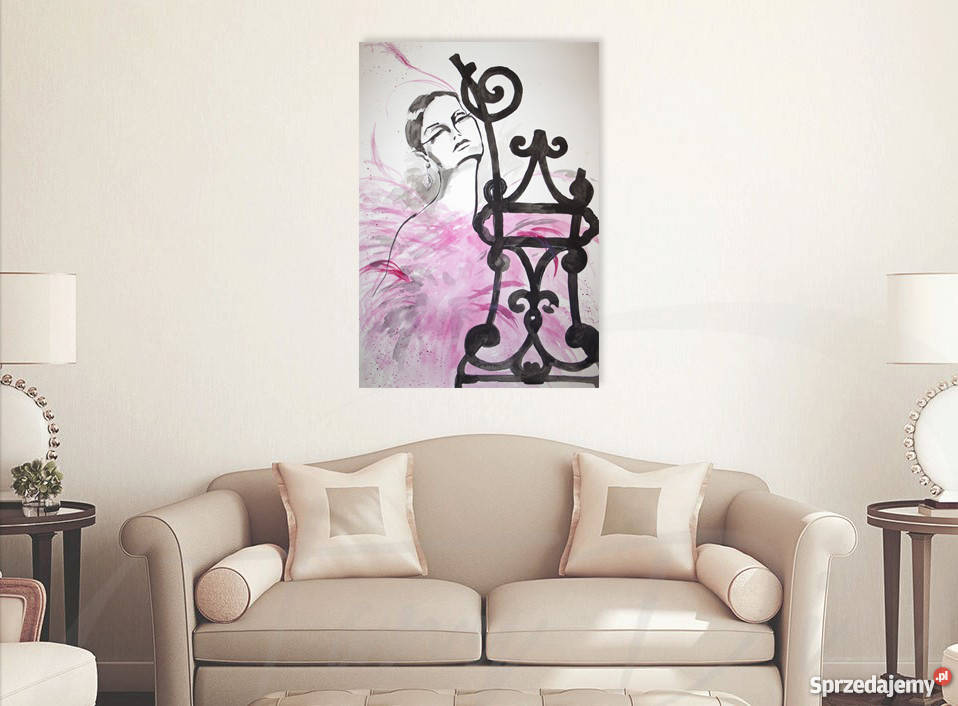 DAMA RÓŻANA obraz artystki plastyka Adriany Antyki, Sztuka, Kolekcje Katowice