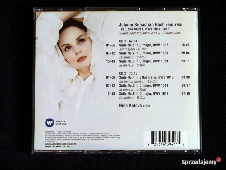 JSBach The Cellos Suites BWV 10071012 NINA Sosnowiec